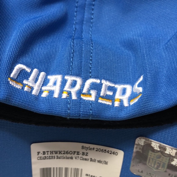 Los Angeles Chargers NFL ‘47 Closer Battlehawk Men’s Hat Cap *wear on edge visor - Picture 4 of 6